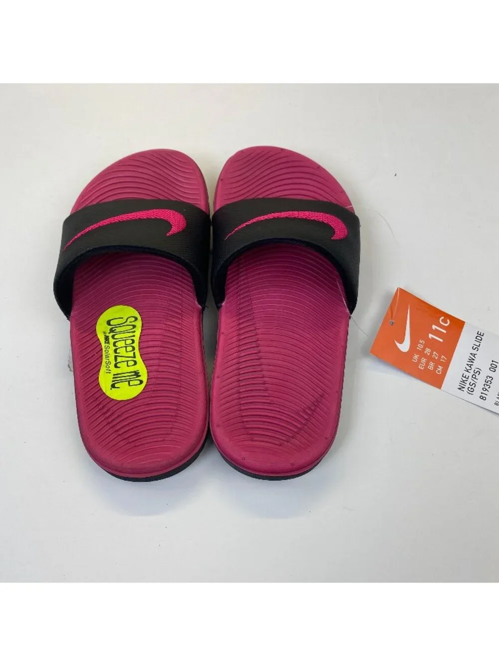 Girl's Youth Nike Kawa Slide (GS/PS) Slides Sandals Shoes 819353 001 size 11 New
